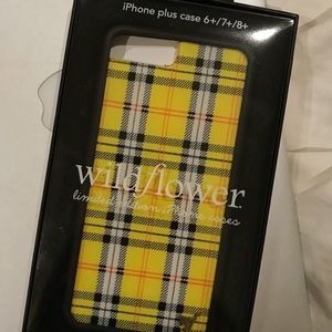 Wildflower Yellow Plaid phone Case 6+/7+/8+
